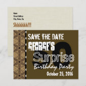 50e Verrassingsverjaardag Save the Date W01 Gold Aankondigingskaart (Voorkant / Achterkant)