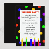 50e Verrassingsverjaardagsfeestuitnodiging Stippen Kaart (Voorkant / Achterkant)