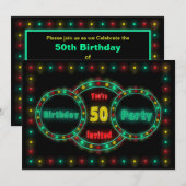 50E VERZOEK VAN DE TWEEDE PARTIJ - NEON LIGHTS KAART (Voorkant / Achterkant)