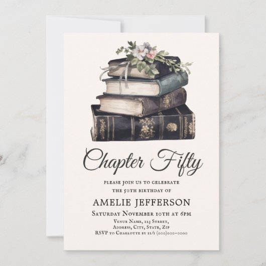 50e |  Victoriaans Boek Verjaardag Kaart (Voorkant)