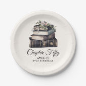 50e |  Victoriaans Boek Verjaardag Papieren Bordje (Voorkant)