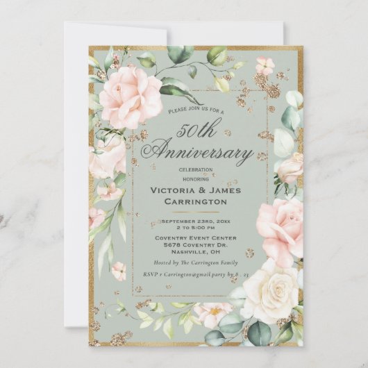 50e vijftigjarig vijftigjarig Jubileum van het huw Kaart (Voorkant)