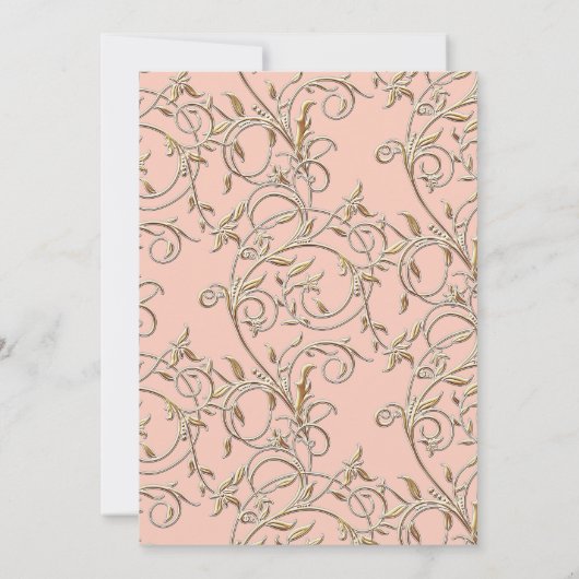 50e Vijftigste Art Nouveau Goud Paarse Jubileum Kaart (Achterkant)