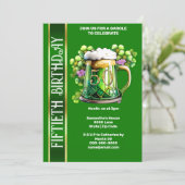 50e Vijftigste Ierse jongens bier cheer mijlpaal Kaart (Staand voorkant)