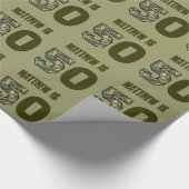 50e vijftigste verjaardag CAMO Aangepaste naam kle Cadeaupapier (Hoek)