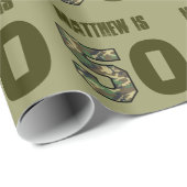 50e vijftigste verjaardag CAMO Aangepaste naam kle Cadeaupapier (Rol Hoek)