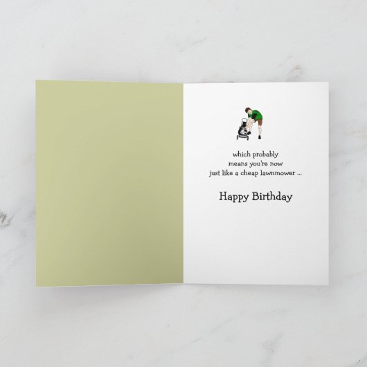 50e vijftigste verjaardag Funny Lawnmower Insult C Kaart (Binnen)