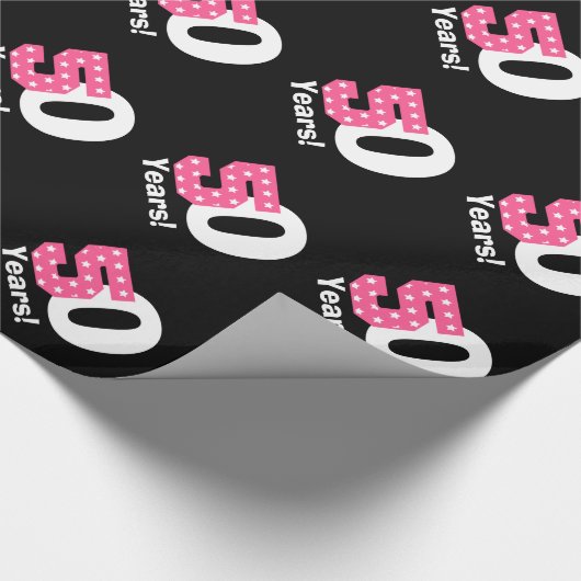 50e vijftigste verjaardag STARS Aangepaste naam kl Cadeaupapier (Hoek)