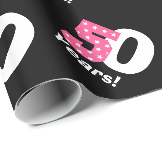 50e vijftigste verjaardag STARS Aangepaste naam kl Cadeaupapier (Rol Hoek)