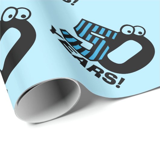 50e vijftigste verjaardag STRIPES Aangepaste naam  Cadeaupapier (Rol Hoek)