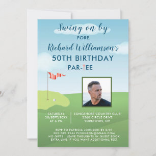 50e Vijftigste Verjaardagsfeest Foto Golf Kaart