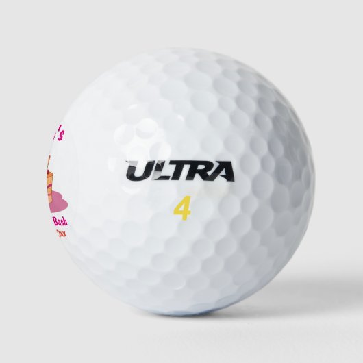 50e vijftigste vijftigste roze roze rokerrok golfballen (Logo)