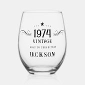 50e Vintage 1974 Wijnglas Zonder Voet (Voorkant)