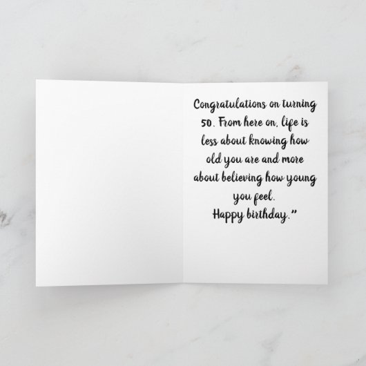 **50e VIRTHDAY** WENST NAAR EEN MOOIE VROUW Kaart (Binnen)