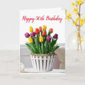 **50e VIRTHDAY** WENST NAAR EEN MOOIE VROUW Kaart (Gele Bloem)