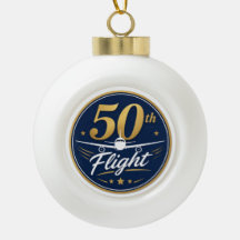 50e vlucht gouden vliegtuig reis souvenir
