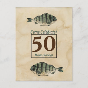 50e  Waterverf op de geboorte Kaart