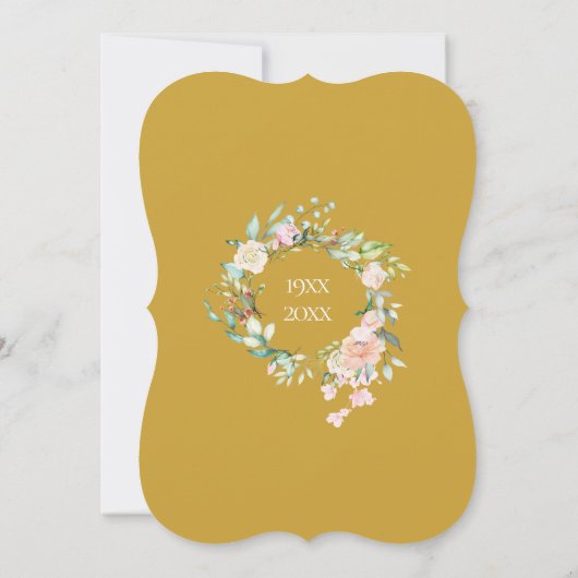 50e Waterverf van het Jubileum van de Golden Weddi Kaart (Achterkant)