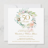 50e Waterverf van het Jubileum van de Golden Weddi Kaart (Voorkant)