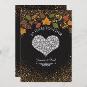 50e weddenschap Jubileum Herfst Celebration Heart Kaart (Voorkant / Achterkant)