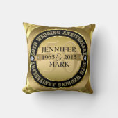 50e weddenschap Jubileum metaal goud & zwart 2 Kussen (Voorkant)