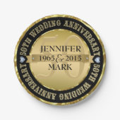 50e weddenschap Jubileum metaal goud & zwart 2 Papieren Bordje (Voorkant)