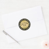 50e weddenschap Jubileum metaal goud & zwart 2 Ronde Sticker (Envelop)