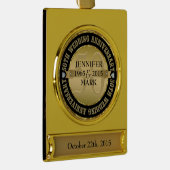 50e weddenschap Jubileum metaal goud & zwart 2 Verguld Banner Ornament (Rechts)