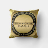 50e weddenschap Jubileum metaal goud & zwart Kussen (Achterkant)