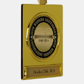 50e weddenschap Jubileum metaal goud & zwart Verguld Banner Ornament (Rechts)