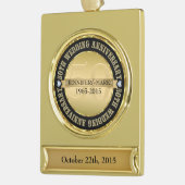 50e weddenschap Jubileum metaal goud & zwart Verguld Banner Ornament (Links)