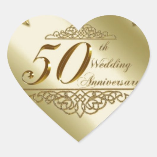 50E WEDDING JUBILEUM SOUVENIRS HART STICKER (Voorkant)