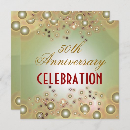  50e WEDDING JUBILEUM-uitnodigingen Kaart (Voorkant / Achterkant)