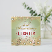  50e WEDDING JUBILEUM-uitnodigingen Kaart (Staand voorkant)