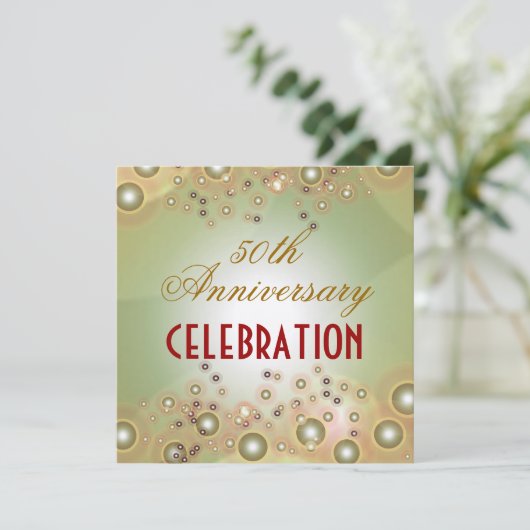  50e WEDDING JUBILEUM-uitnodigingen Kaart (Staand voorkant)