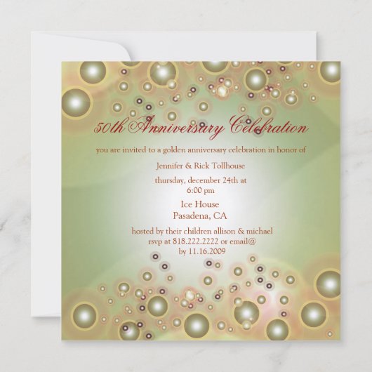 50e WEDDING JUBILEUM-uitnodigingen Kaart (Achterkant)