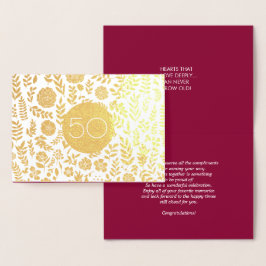 50e Wenskaart van het Jubileum van de Golden Weddi Folie Kaarten