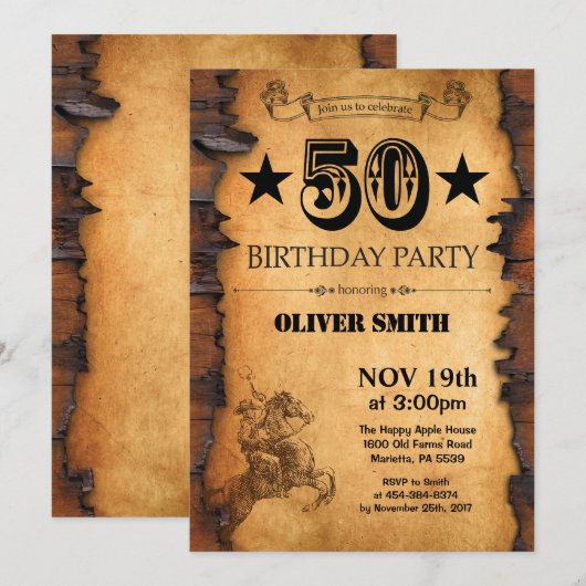 50e Westerne uitnodiging ter gelegenheid van de ge (Voorkant / Achterkant)