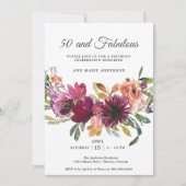 50e Wildflower Verjaardag Uitnodiging (Voorkant)