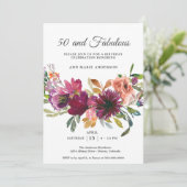 50e Wildflower Verjaardag Uitnodiging (Staand voorkant)