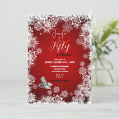 50e winterdag op de Rode Snowflakes Kaart (Staand voorkant)