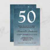 50e zeemaand Blauwe Melkweg Nachtsterren Sparkle Kaart (Voorkant / Achterkant)