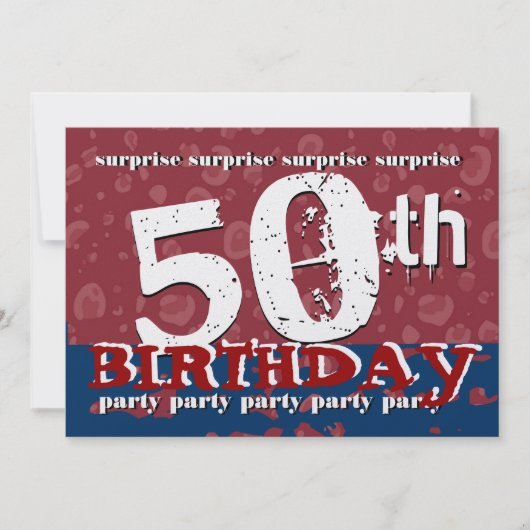 50e ZUIVERING Birthday Red White Blue Confetti Kaart (Voorkant)