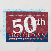 50e ZUIVERING Birthday Red White Blue Confetti Kaart (Voorkant / Achterkant)