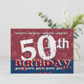 50e ZUIVERING Birthday Red White Blue Confetti Kaart (Staand voorkant)