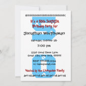 50e ZURPRISE Birthday Blue Stars Zipper W1686 Kaart (Achterkant)