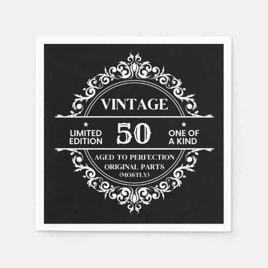 50e zwarte en witte  Geheugendag Servet (Voorkant)