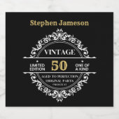 50e zwarte witte en gouden  dag bier etiket (Enkel label)