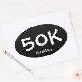 50K (31 mijl) ticker Ovale Sticker (Envelop)