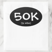 50K (31 mijl) ticker Ovale Sticker (Tas)